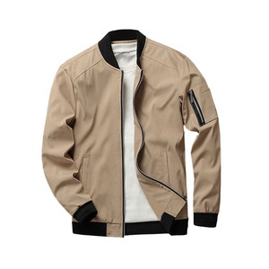 New Arrival Wholesale Custom Fashion Men's Zipper up Casual <b>Light</b> Weight Flight Bomber <b>Jackets</b> - Product Image 3