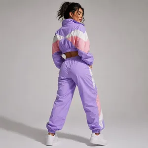 Ensemble de survêtement décontracté pour femme, 100% coton, écologique, respirant, coupe régulière, haut zippé pleine longueur, pantalon de jogging, hiver - Product Image 2