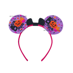 Diadema con orejas de cuentas a mano personalizada, accesorios de moda para amantes de la celebración de Halloween con cuentas bordadas - Product Image 3