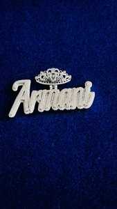 Pendentif breloque personnalisé en argent sterling 925 avec lettre et couronne, serti de moissanite et de diamants, haute brillance, pour homme et femme - Product Image 3