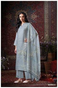 Tissu respirant Salwar Kameez imprimé en lin pour femmes élégantes et modernes pour les fêtes d'été décontractées en gros - Product Image 4
