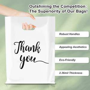 Bolsas de Regalo para Fiestas y Compras con Asas, 35x45cm, Bolsas de Embalaje para Negocios, Bolsas Reutilizables Blancas con Impresión Negra - Product Image 5