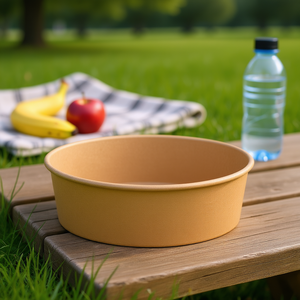 ชามกระดาษคราฟท์ทรงกลมขนาด 1100 มล. (36 ออนซ์) แบบใช้แล้วทิ้ง เคลือบ PE คุณภาพสูง ดีไซน์เรียบง่าย สำหรับเสิร์ฟอาหารในงานปาร์ตี้ - Product Image 3