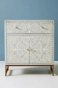 Consola con Incrustaciones de Hueso, Mesa Geométrica con Incrustaciones de Hueso - Product Image 6