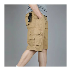 Customized Summer Cotton <b>Cargo</b> <b>Shorts</b> for Men <b>Boys</b> Casual Pocket Streetwear Plus Size Long <b>Shorts</b> Plain Dyed Knitted Weaving - Product Image 1