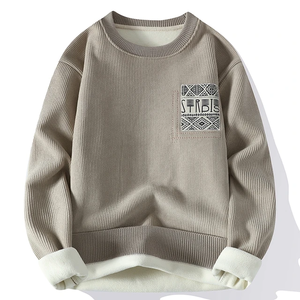 Vente en gros de streetwear design personnalisé pour hommes, sweat uni à col ras du cou épais 100% coton et molleton épais surdimensionné pour hommes - Product Image 1