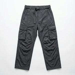 Pantalones Cargo de Paracaídas para Hombre, Resistentes, Ecológicos, Transpirables, de Poliéster/Algodón, Personalizados, Holgados, con Pliegues Delanteros y Cierre de Botón 3D - Product Image 1