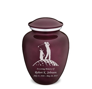 Urnes de crémation de golf personnalisées pour adultes Cherry Purple Embrace pour cendres humaines Grande urne funéraire pour hommes et femmes Urne de taille personnalisée - Product Image 3