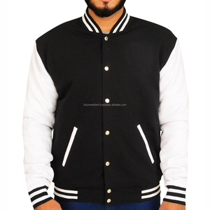 Chaquetas con letras de béisbol de chenilla bordadas de lana con logotipo personalizado para hombre, chaqueta universitaria de manga de cuero en blanco Vintage para hombre - Product Image 1