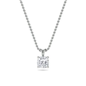 Colgante solitario con diamante de corte cojín de 0.40 ct, diamante cultivado en laboratorio en platino, para regalo de aniversario nupcial - Product Image 3