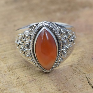 Joyería de piedras preciosas cornalina para mujer, anillo de estilo bohemio de plata, joyería de plata de ley 925, anillo hecho a mano de tendencia, Regalo para mamá - Product Image 2