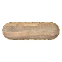 Geometrische Paneele Massives Mango holz Oval geformter rustikaler Charme Ununterbrochene Fassaden türen mit Regalen Konsolen tisch aus natürlichem Holz
