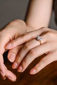 14K oro sólido racimo pera corte laboratorio crecido diamante anillo clásico compromiso promesa aniversario regalo joyería fina plata fiestas - Product Image 4