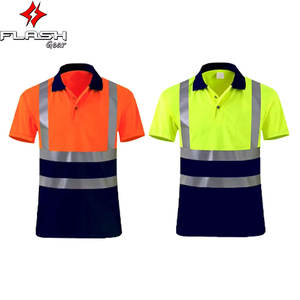 Camiseta Polo de Trabajo para Hombre, con Franjas Reflectantes de Alta Visibilidad, Impermeable, Clase 1 ANSI, Secado Rápido, Transpirable, con Logotipo Personalizado - Product Image 5