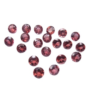 100% naturel rouge grenat rond en forme de brillant coupe à facettes en vrac pierre de naissance lot de pierres précieuses pour les bijoux du vendeur indien OEM - Product Image 1