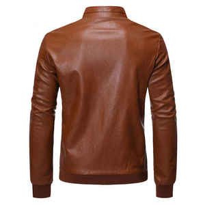 Blouson de moto d'hiver pour homme de haute qualité, design personnalisé, en cuir PU, col montant à capuche, avec décoration en fourrure, blouson long pour homme - Product Image 4