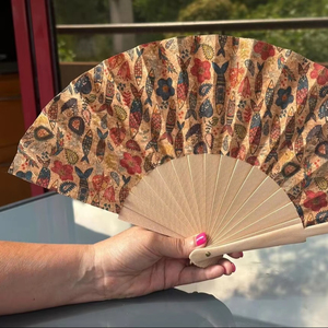 Éventail pliable en bambou fabriqué à la main NatureLeaf, cadre en bois élégant, léger et durable | Design inspiré certifié ISO 9001 - Product Image 1