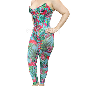 Conjunto Deportivo y Urbano con Estampado Floral de Moda 2026, Corsé de Alta Compresión con Control de Abdomen y Leggings - Product Image 5