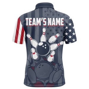 Hot Sale Custom Printed Sublimated Reversible Plus Size Waterproof Men's <b>Bowling</b> Polo <b>Shirt</b> Team <b>Shirts</b> OEM Logo 100% Polyester - Product Image 4