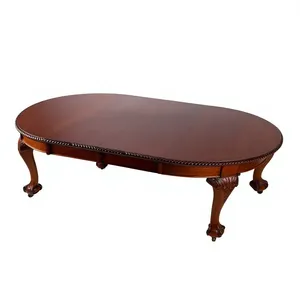 Mesa de Comedor Tradicional Wiosea, Fabricada en Madera de Caoba con Patas Talladas, Extensible y Ovalada, para Sala de Estar - Product Image 1