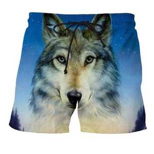 Pantalones Cortos Deportivos para Hombre, Sublimados con Diseño de Lobo, Color Negro, Corte Ajustado, Personalizables al 100%, Ideales para Fitness, Modelo 2026, Superventas - Product Image 4