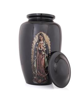 Jesus Cross Aluminum Hand Made Funeral <b>Urn</b> for Human Ashes <b>Large</b> Adult Size Burial <b>Urn</b> Hand Applied Individual Custom Size <b>urn</b> - Product Image 1