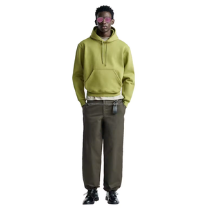 Sudadera con capucha corta de corte holgado con logotipo personalizado bordado, sudadera corta de algodón tipo felpa francesa con cremallera - Product Image 4