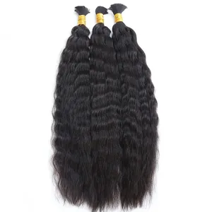 Mechones rectos elegantes de pelo Natural brasileño virgen de alta calidad para mujeres negras sin desprendimiento de cabello crudo que teje cabello indio - Product Image 1