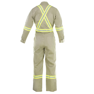 Combinaisons personnalisées ignifuges pour hommes sergé de sécurité haute visibilité vêtements de travail industriels en coton isolés en polyester ignifuge - Product Image 5