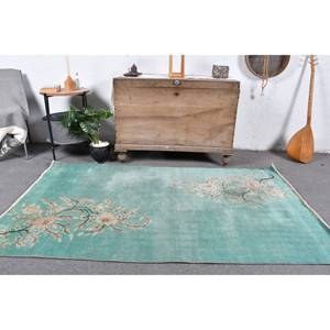 Tapis turc vintage de 37x63 pieds, style classique vert beige, laine PP, grande surface, tapis de salon, support en latex, design Aubusson - Product Image 1