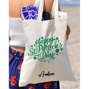 St Patrick's Day <b>Leaf</b> Climber Tote Bag Happy Cotton Bag - Product Image 4