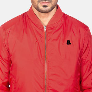 Nueva llegada Impreso Logo Hombres Stand Bomber Jacket Cremallera completa Precio bajo Color sólido High Street Style Secado rápido Transpirable - Product Image 5