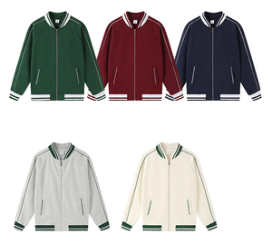 แจ็กเก็ตเบสบอลสำหรับผู้ชายเสื้อแจ็กเก็ตกันหนาวแบบลำลองปกตั้งมีหลายสี - Product Image 1