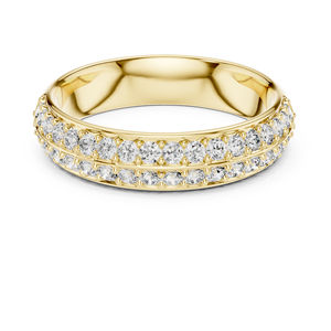 แหวนทองคำ 14K สีเหลือง ประดับเพชรทรงกลม 0.54 กะรัต เพาะเลี้ยงในห้องปฏิบัติการ รับรองโดย IGI ดีไซน์ทันสมัยสำหรับผู้หญิง |   ของขวัญวันครบรอบ |   เพชรที่เพิ่งเพาะเลี้ยง - Product Image 1