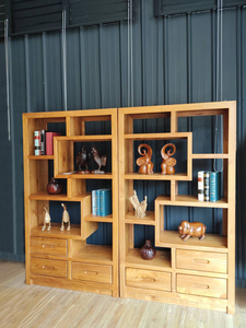 Vitrina moderna europea para gimnasio en casa, resistente, rústica, teca, madera desgastada, almacenamiento de raspado para sala de estar derecha e izquierda - Product Image 4