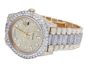 Estilo de moda VVS Moissanite Diamond Baguette en el dial Acero inoxidable Automático Hip Hop Reloj de pulsera Iced Out Bling Moda para hombres - Product Image 3