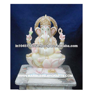 Ganesh Statue from Makrana Marble Religious Hindi Worship Beautiful And Attractive unique Desqigne Ganpati Statue - Product Image 1
