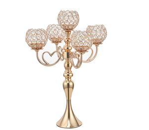 Candelabre en cristal métallique, porte-bougie, centre de table de mariage, décoration de table de banquet, décoration d'événement, décoration de fête, décoration d'intérieur, accents de qualité supérieure - Product Image 6