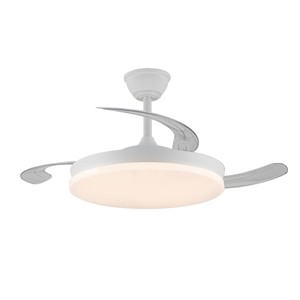 Ventilador de techo CCT con 3 aspas retráctiles y luz, 45W 440 Lm, Blanco lechoso (Cristal Record 85-115-42-000) - Product Image 2
