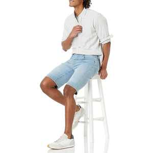 Pantalones vaqueros cortos azules personalizados a la moda para hombre, ropa de marca, pantalones cortos de verano hechos en Pakistán, pantalones cortos para hombre - Product Image 3