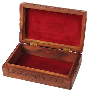 Caja de madera Estilo Vintage tallada a mano con detalles florales ideal para regalar u organizar joyas y artículos personales - Product Image 2