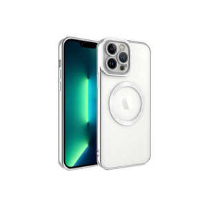 Coque en silicone liquide argentée SENK Setro Series pour iPhone 13 Pro Max compatible avec la charge sans fil MagSafe et la placage - Product Image 1