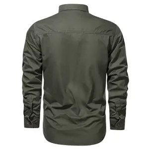 เสื้อเชิ้ตแขนยาวสำหรับงานก่อสร้าง AQDAS INDUSTRIES ขายส่ง รับทำโลโก้ ผ้าโพลีเอสเตอร์ 100% แห้งเร็ว ป้องกันความร้อน มองเห็นได้ชัดเจน ปลอดภัย - Product Image 3