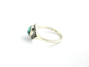 แหวนซ้อนกันได้ทำด้วยมือรูปวงรีสีเทอร์ควอยซ์ธรรมชาติ925เงิน - Product Image 3