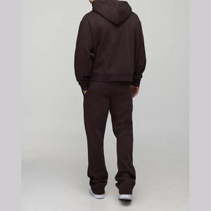 Chándal holgado personalizado para hombre con sudadera con cremallera y pantalones cónicos perfecto para clubes de Equipos e informales - Product Image 2