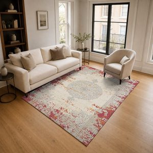 RUGS DEPOT LXDP-0078 Wholesale Terracotta Gold Contemporary Geometric Digital Printed Machine Washable Chenille Rug Non <b>Slip</b> - Product Image 2