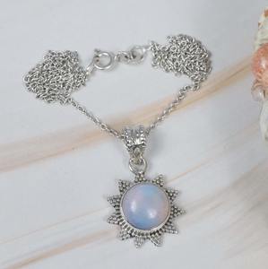 Accesorios para mujer, Colgante de Piedra, joyería de opalita lechosa, colgante de piedras preciosas de Plata de Ley 925, joyería hecha a mano, regalo para cumpleaños - Product Image 4