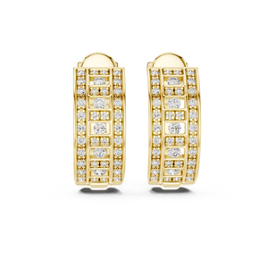 Womens <b>Bridal</b> <b>Drop</b> <b>Earrings</b> in 14K Yellow Gold with Round Lab-Grown Diamonds Luxury Certified Wedding Anniversary Gift Elegant - Product Image 1