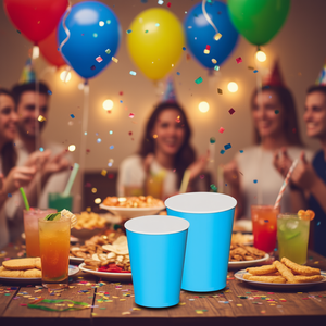 Gobelets jetables Party Love Vaso Blue, design minimaliste, plastique PP, 270 cc, 12 pièces par sac - Product Image 3