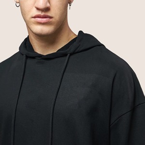 เสื้อฮู้ดดี้ผ้าฝ้ายออร์แกนิคสีเขียวหนานุ่มสำหรับฤดูหนาว ขายส่ง พร้อมลายปักแบบแอพพลิเคชั่น ออกแบบโลโก้ได้ตามต้องการ สไตล์สตรีทแวร์เรียบง่าย - Product Image 2